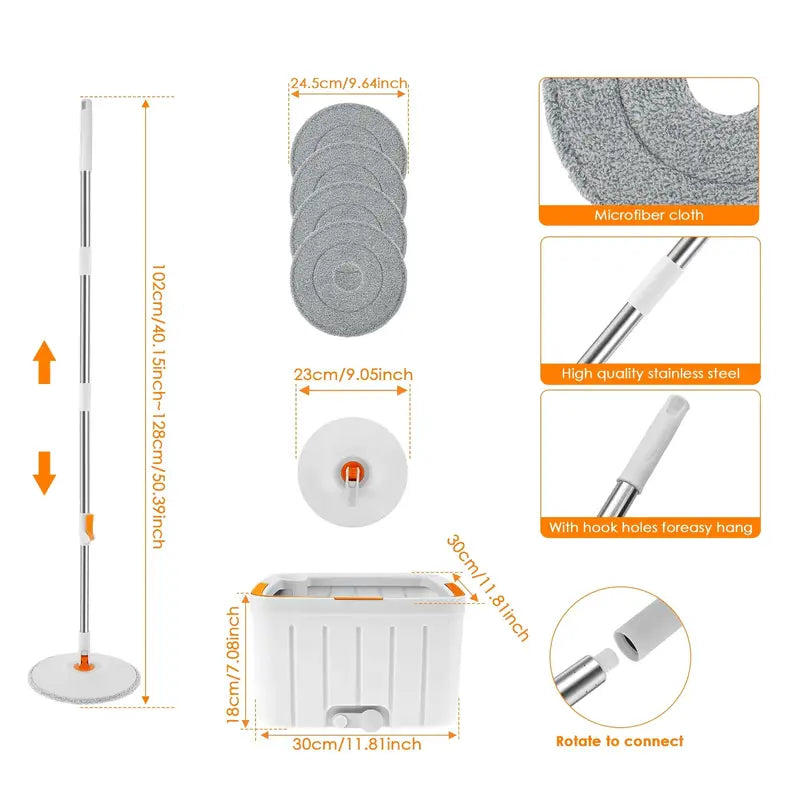 Self Wringing Mope with 4 Microfiber Pads