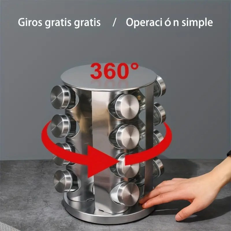 Stainless Steel Spice Rack Set ( 16 Pcs )