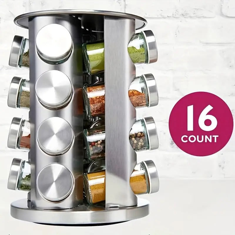 Stainless Steel Spice Rack Set ( 16 Pcs )